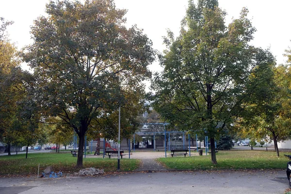 Parque Malesnica Área Residencial Zagreb Croácia — Fotografia de Stock