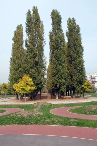 Parque Malesnica Área Residencial Zagreb Croácia — Fotografia de Stock