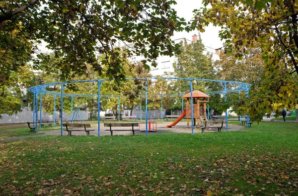 Parque Infantil Malesnica Área Residencial Zagreb Croácia — Fotografia de Stock