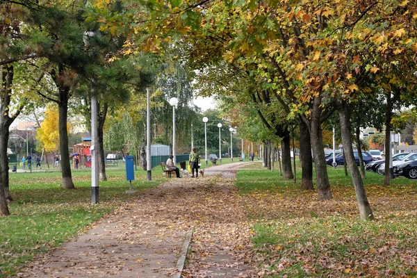 Parque Malesnica Área Residencial Zagreb Croácia — Fotografia de Stock