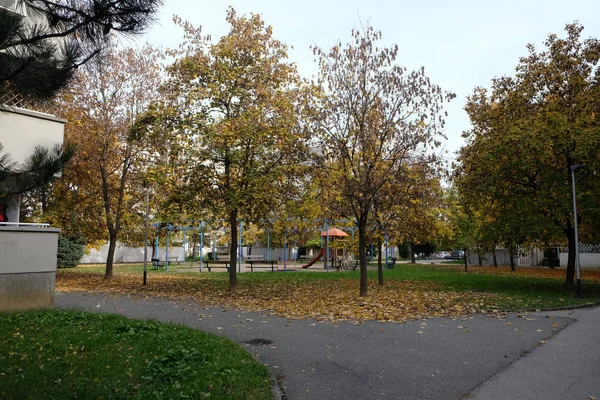 Parque Malesnica Área Residencial Zagreb Croácia — Fotografia de Stock