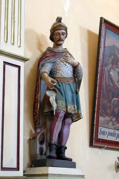 San Florian Estatua Altar Adoración Los Magos Iglesia Santísima Trinidad — Foto de Stock