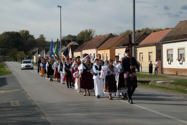 Procession Thanksgiving Day Stitar Croatia — Stock Photo, Image