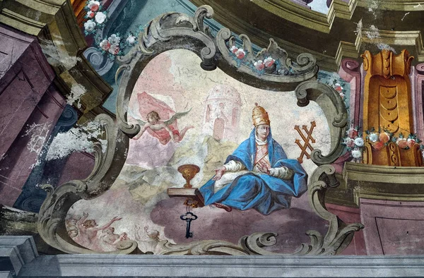 Kutsal Katolik Kilisesi, Zagreb'deki Aziz Yahya Baptist Kilisesi'nin tavanındaki fresk, Hırvatistan