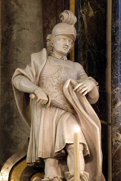 Statua San Martino Sull Altare Maggiore Della Chiesa San Giovanni — Foto Stock