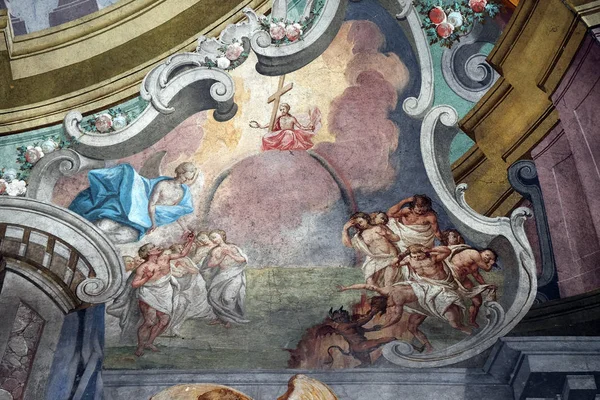 Giudizio Universale Affresco Sul Soffitto Della Chiesa San Giovanni Battista — Foto Stock