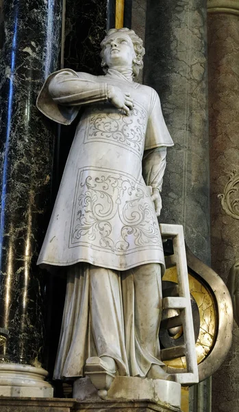 Estátua São Lourenço Roma Altar Principal Igreja São João Batista — Fotografia de Stock