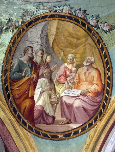 Hans Namn John Födelse Johannes Döparen Fresco Taket Saint John — Stockfoto