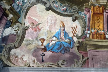 Kutsal Katolik Kilisesi, Zagreb'deki Aziz Yahya Baptist Kilisesi'nin tavanındaki fresk, Hırvatistan