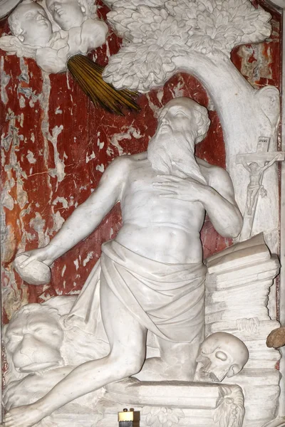 Statua San Girolamo Sull Altare San Girolamo Nella Chiesa San — Foto Stock