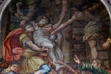 Haç'tan bir ifade, Zagreb'deki Aziz Yahya Baptist kilisesinde sunak, Hırvatistan