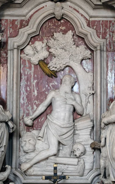 Statue Des Heiligen Jerome Auf Dem Altar Des Heiligen Jerome — Stockfoto
