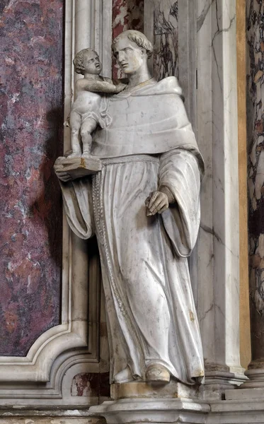 Estatua San Antonio Padua Sobre Altar San Francisco Asís Iglesia — Foto de Stock