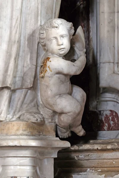 Statua Dell Angelo Sull Altare San Francesco Assisi Nella Chiesa — Foto Stock