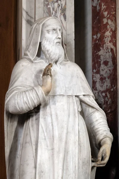 Saint Anthony the Great statue on the Saint Francis of Assisi altar in the Saint John the Baptist church in Zagreb, Croatia