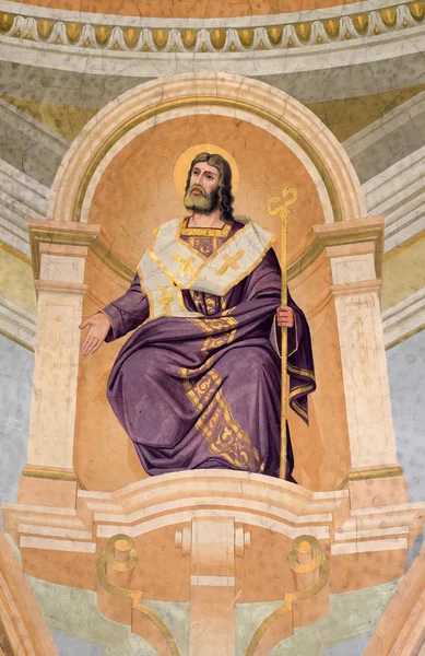 Święty Jan Chryzostom Fresk Suficie Kościoła Jana Chrzciciela Zagrzebiu Chorwacja — Zdjęcie stockowe