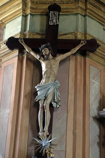 Crucifix Saint John Baptist Church Zagreb Croatia — Stock Photo, Image