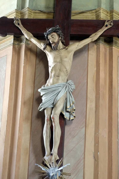 Crucifix Dans Église Saint Jean Baptiste Zagreb Croatie — Photo