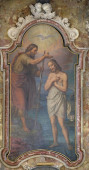 Картина, постер, плакат, фотообои "baptism of the lord, altarpiece in the saint john the baptist church in zagreb, croatia", артикул 300722392