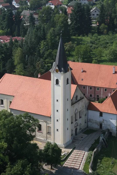Kostel Nanebevzetí Panny Marie Frantijského Kláštera Samoboru Chorvatsko — Stock fotografie