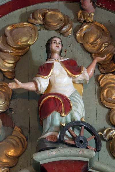 Saint Catherine Alexandria Statue Altar Saint Barbara Church Birth Virgin — Stock Photo, Image