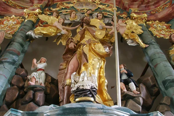 スヴェタ ネデルハの聖ロッチ礼拝堂のメイン祭壇にある聖ロッチの像 クロアチア — ストック写真
