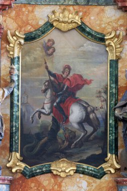 Aziz George Klostar Ivanic, Hırvatistan Meryem Varsayımı Kilisesi'nde ejderha, Aziz George sunağı öldürme