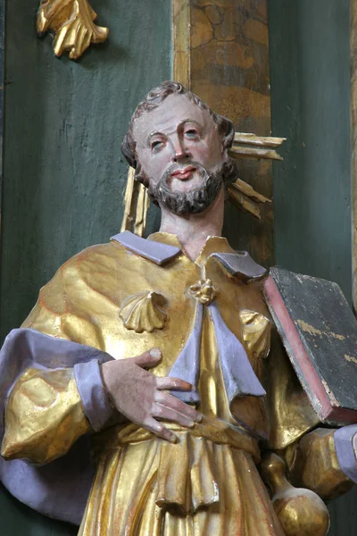 Statua Del Santo Sull Altare San Rocco Nella Chiesa Santa — Foto Stock