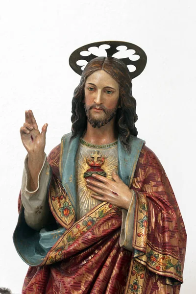 Jesu Heliga Hjärta Staty Saint Josephs Altare Kyrkan Antagandet Jungfru — Stockfoto
