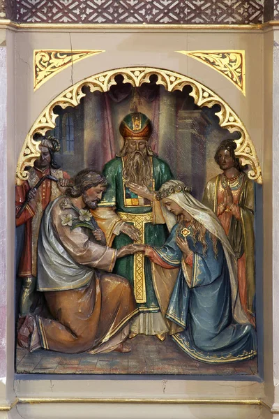 Брак Девы Марии Алтарь Посещения Марии Церкви Святого Петра Иванич — стоковое фото