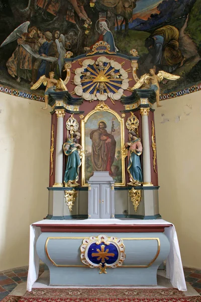 克罗地亚伊万尼奇格拉德圣詹姆斯教堂的主祭坛 — 图库照片