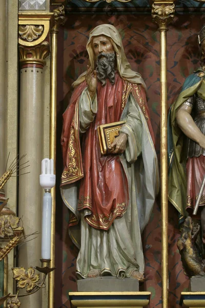 圣梅迪乌斯 克罗地亚伊万尼奇格拉德圣彼得教堂主祭坛的雕像 — 图库照片