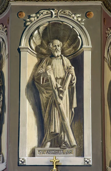 Sint Andreas Apostel Fresco Kerk Van Heilige Petrus Ivanic Grad — Stockfoto