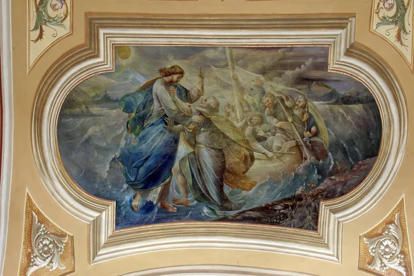 Szenen Aus Dem Leben Des Heiligen Petrus Fresko Der Kirche — Stockfoto