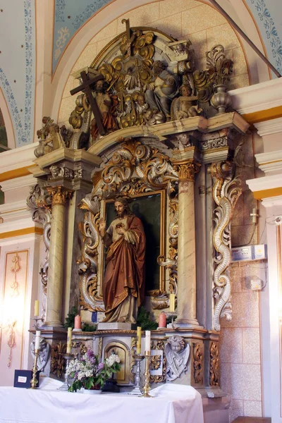 Sfânta Inimă Lui Isus Altar Biserica Sfânta Barbara Din Rude — Fotografie, imagine de stoc