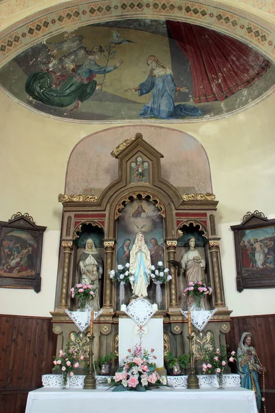 Lijevi Dubrovcak Aziz Nicholas kilisesinde Kutsal Aile Sunağı, Hırvatistan