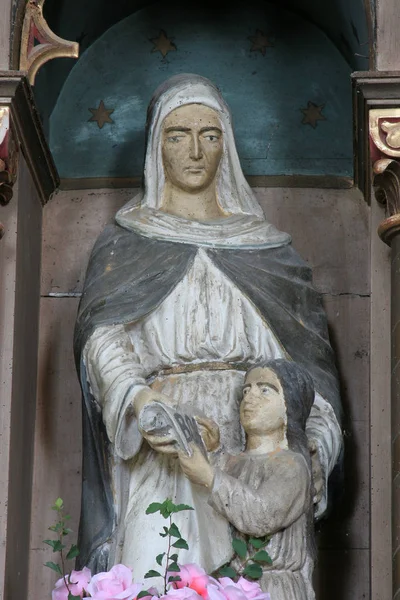 Sainte Anne Statue Sur Autel Sainte Famille Dans Église Saint — Photo