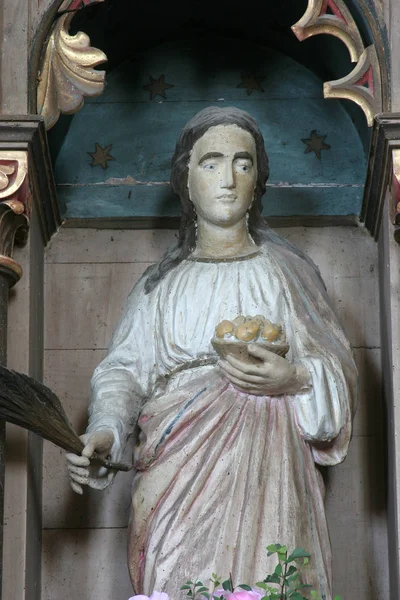 Saint Dorothea Alexandria Statue Altar Holy Family Church Saint Nicholas — Stock Photo, Image