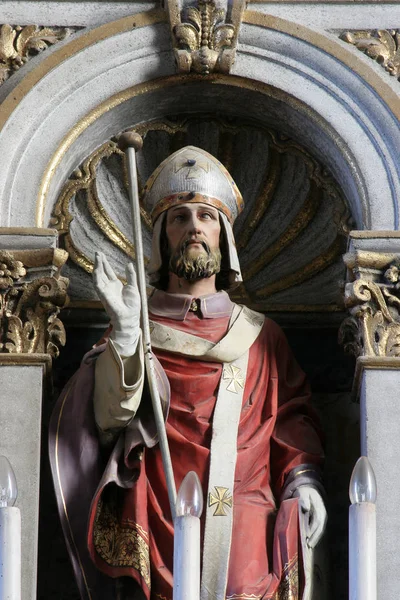 Saint Methodius Statue Main Altar Church Saint Maximilian Posavski Bregi — Stock Photo, Image