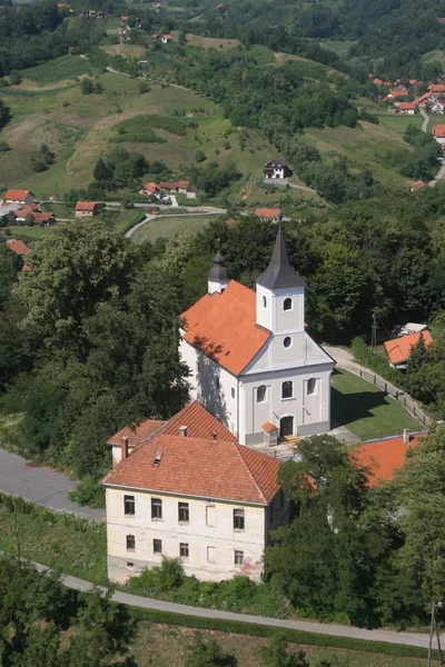 Iglesia Parroquial Santa Bárbara Bedekovcina Croacia — Foto de Stock