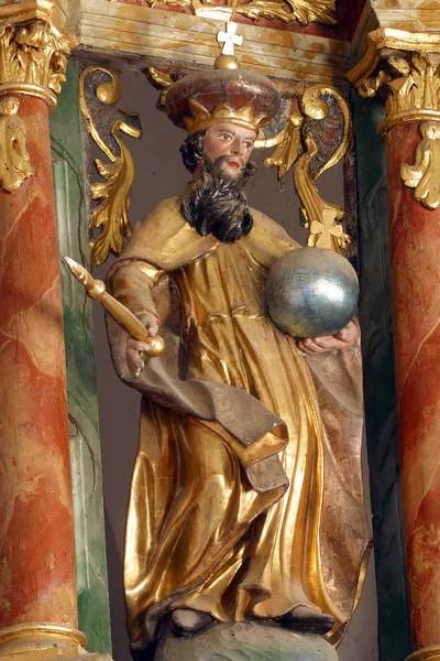 Άγιος Στέφανος Της Ουγγαρίας Άγαλμα Στον Κύριο Βωμό Της Εκκλησίας — Φωτογραφία Αρχείου