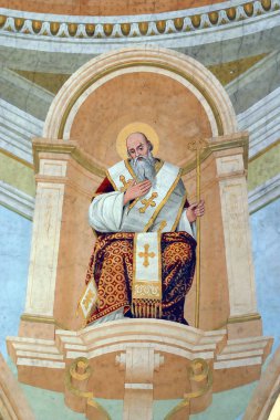 Büyük Aziz Fesleğen olarak da adlandırılan Caesarea Fesleğeni, Zagreb, Hırvatistan'daki Aziz Yahya Baptist kilisesinin tavanında fresk