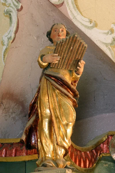 Statue Der Heiligen Cecilia Auf Dem Altar Der Heiligen Eliza — Stockfoto