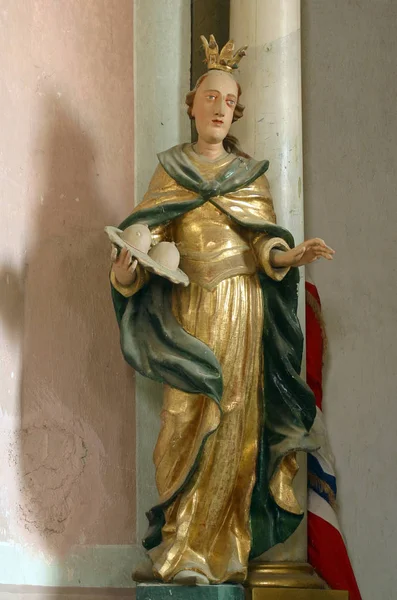 Sainte Agathe Sicile Statue Sur Autel Sainte Élisabeth Dans Église — Photo