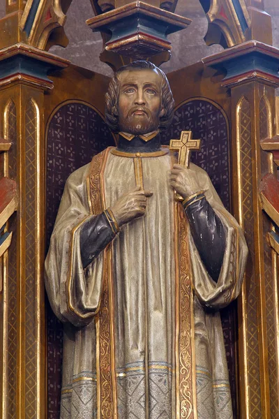 Sfântul Francisc Xavier Statuie Altarul Principal Din Biserica Sfântul Nicolae — Fotografie, imagine de stoc