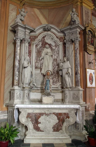 Ołtarz Świętego Franciszka Asyżu Kościele Jana Chrzciciela Zagrzebiu Chorwacja — Zdjęcie stockowe