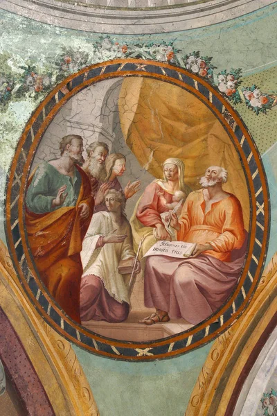 His Name John Birth Saint John Baptist Fresco Ceiling Saint — Stock Photo, Image