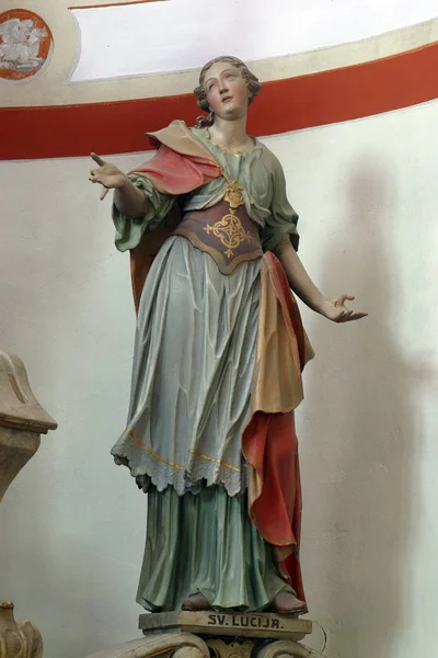 Αγία Λουκία Άγαλμα Στον Κύριο Βωμό Στην Εκκλησία Της Αγίας — Φωτογραφία Αρχείου