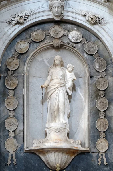 Matki Bożej Różańca Świętego Kościół Saint Eustache Dobrota Czarnogóra — Zdjęcie stockowe