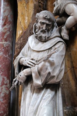 Saint Francis, Kotor, Karadağ'daki Saint Clare Katolik Kilisesi'ndeki Yüksek Sunak heykeli